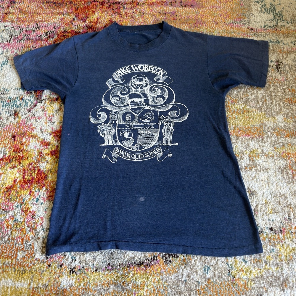 Vintage 80s Lake Wobegan Garrison Keillor Book Novel T Shirt Medium Unisex S